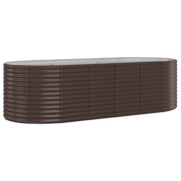 vidaXL Ζαρντινιέρα Καφέ 249x100x68εκ Ατσάλι με Ηλεκτρ. Βαφή Πούδρας