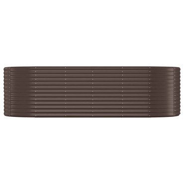 vidaXL Ζαρντινιέρα Καφέ 249x100x68εκ Ατσάλι με Ηλεκτρ. Βαφή Πούδρας