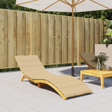 vidaXL Μαξιλάρι Ξαπλώστρας Μπεζ Μελανζέ 200x60x4cm Ύφασμα