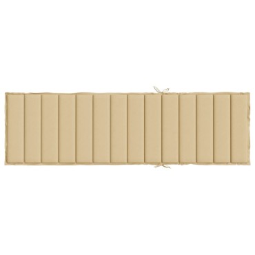 vidaXL Μαξιλάρι Ξαπλώστρας Μπεζ Μελανζέ 200x60x4cm Ύφασμα