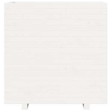 vidaXL Ζαρντινιέρα Κήπου Λευκή 70x40x72,5 εκ. από Μασίφ Ξύλο Πεύκου