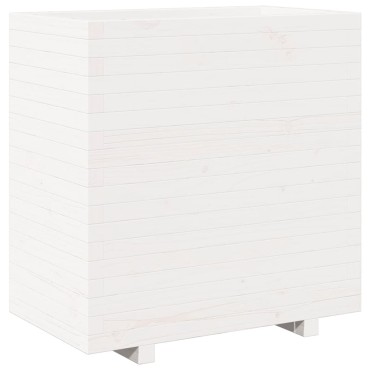 vidaXL Ζαρντινιέρα Κήπου Λευκή 70x40x72,5 εκ. από Μασίφ Ξύλο Πεύκου
