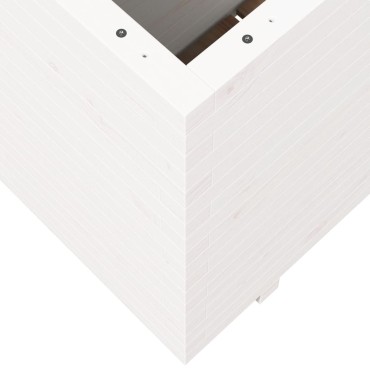 vidaXL Ζαρντινιέρα Κήπου Λευκή 70x40x72,5 εκ. από Μασίφ Ξύλο Πεύκου