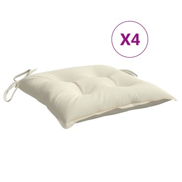 vidaXL Μαξιλάρια Καρέκλας 4 τεμ. Λευκά 50x50x7cm Υφασμάτινα