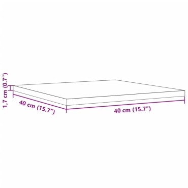vidaXL Επιφάνεια Τραπεζιού Τετράγωνη 40x40x1,7cm Μασίφ Ξύλο Πεύκου 1 τεμ.