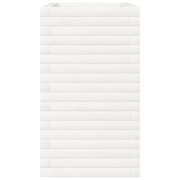 vidaXL Ζαρντινιέρα Κήπου Λευκή 70x40x68,5 εκ. από Μασίφ Ξύλο Πεύκου