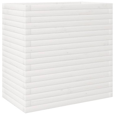 vidaXL Ζαρντινιέρα Κήπου Λευκή 70x40x68,5 εκ. από Μασίφ Ξύλο Πεύκου