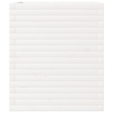 vidaXL Ζαρντινιέρα Κήπου Λευκή 60x60x68,5 εκ. από Μασίφ Ξύλο Πεύκου