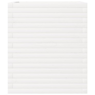 vidaXL Ζαρντινιέρα Κήπου Λευκή 60x60x68,5 εκ. από Μασίφ Ξύλο Πεύκου