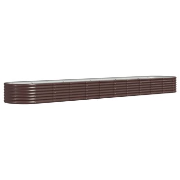 vidaXL Ζαρντινιέρα Καφέ 440x80x36 εκ. Ατσάλι με Ηλεκτρ. Βαφή Πούδρας