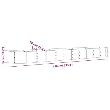 vidaXL Ζαρντινιέρα Καφέ 440x80x36 εκ. Ατσάλι με Ηλεκτρ. Βαφή Πούδρας