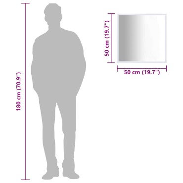 vidaXL Καθρέφτης Λευκός 50 x 50 εκ.