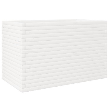 vidaXL Ζαρντινιέρα Κήπου Λευκή 110x60x68,5 εκ. από Μασίφ Ξύλο Πεύκου