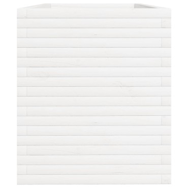 vidaXL Ζαρντινιέρα Κήπου Λευκή 110x60x68,5 εκ. από Μασίφ Ξύλο Πεύκου