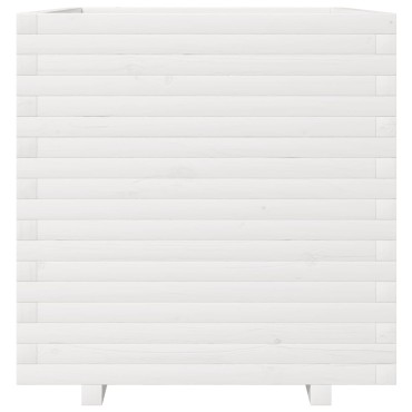 vidaXL Ζαρντινιέρα Κήπου Λευκή 70x70x72,5 εκ. από Μασίφ Ξύλο Πεύκου