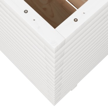 vidaXL Ζαρντινιέρα Κήπου Λευκή 70x70x72,5 εκ. από Μασίφ Ξύλο Πεύκου