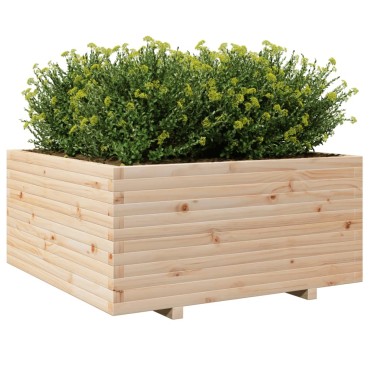 vidaXL Ζαρντινιέρα Κήπου 100x100x49,5 εκ από Μασίφ Ξύλο Πεύκου