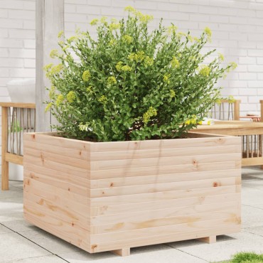 vidaXL Ζαρντινιέρα Κήπου 80x80x49,5 εκ από Μασίφ Ξύλο Πεύκου