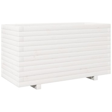 vidaXL Ζαρντινιέρα Κήπου Λευκή 90x40x49,5 εκ. από Μασίφ Ξύλο Πεύκου