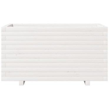 vidaXL Ζαρντινιέρα Κήπου Λευκή 90x40x49,5 εκ. από Μασίφ Ξύλο Πεύκου