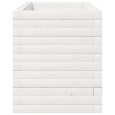 vidaXL Ζαρντινιέρα Κήπου Λευκή 90x40x49,5 εκ. από Μασίφ Ξύλο Πεύκου