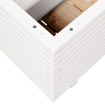 vidaXL Ζαρντινιέρα Κήπου Λευκή 90x40x49,5 εκ. από Μασίφ Ξύλο Πεύκου