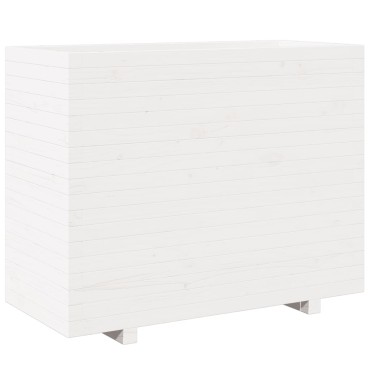 vidaXL Ζαρντινιέρα Κήπου Λευκή 90x40x72,5 εκ. από Μασίφ Ξύλο Πεύκου