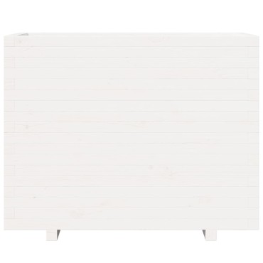 vidaXL Ζαρντινιέρα Κήπου Λευκή 90x40x72,5 εκ. από Μασίφ Ξύλο Πεύκου