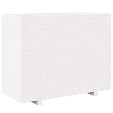 vidaXL Ζαρντινιέρα Κήπου Λευκή 90x40x72,5 εκ. από Μασίφ Ξύλο Πεύκου