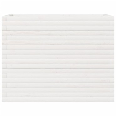 vidaXL Ζαρντινιέρα Κήπου Λευκή 90x40x68,5 εκ. από Μασίφ Ξύλο Πεύκου