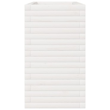 vidaXL Ζαρντινιέρα Κήπου Λευκή 90x40x68,5 εκ. από Μασίφ Ξύλο Πεύκου