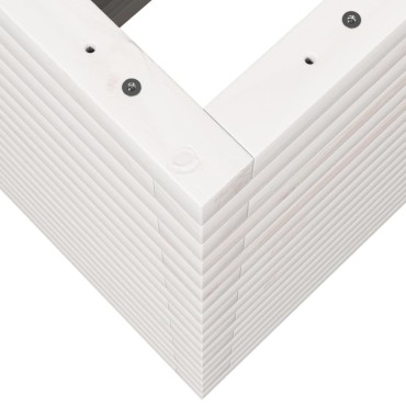 vidaXL Ζαρντινιέρα Κήπου Λευκή 90x40x68,5 εκ. από Μασίφ Ξύλο Πεύκου