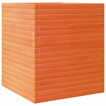 vidaXL Ζαρντινιέρα Καφέ Κεριού 60x60x68,5 εκ. από Μασίφ Ξύλο Πεύκου