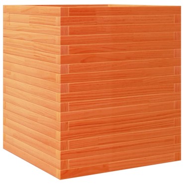 vidaXL Ζαρντινιέρα Καφέ Κεριού 60x60x68,5 εκ. από Μασίφ Ξύλο Πεύκου