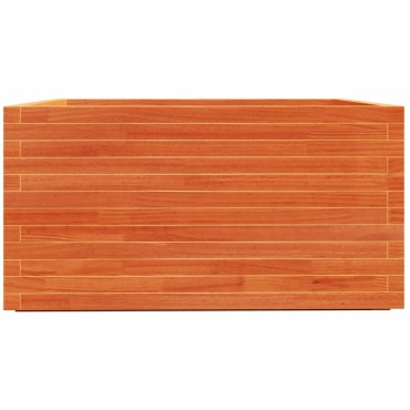 vidaXL Ζαρντινιέρα Καφέ Κεριού 90x90x49,5 εκ. από Μασίφ Ξύλο Πεύκου