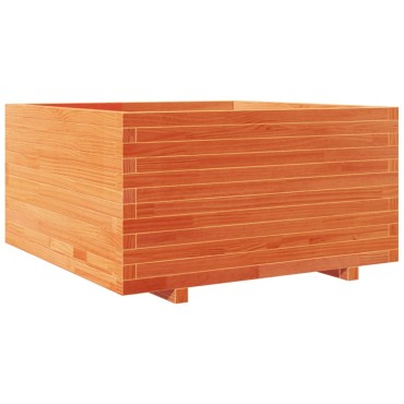 vidaXL Ζαρντινιέρα Καφέ Κεριού 90x90x49,5 εκ. από Μασίφ Ξύλο Πεύκου