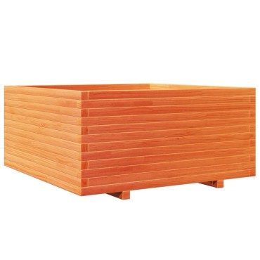 vidaXL Ζαρντινιέρα Καφέ Κεριού 100x100x49,5 εκ. από Μασίφ Ξύλο Πεύκου
