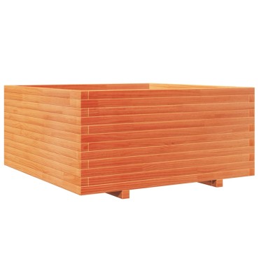 vidaXL Ζαρντινιέρα Καφέ Κεριού 100x100x49,5 εκ. από Μασίφ Ξύλο Πεύκου