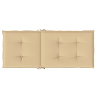 vidaXL Μαξιλάρια Καρέκλας με Πλάτη 4 τεμ. Μπεζ 120x50x7cm Ύφασμα