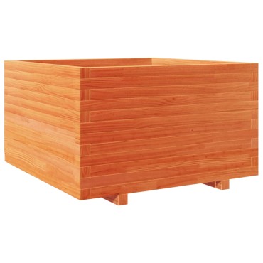 vidaXL Ζαρντινιέρα Καφέ Κεριού 80x80x49,5 εκ. από Μασίφ Ξύλο Πεύκου
