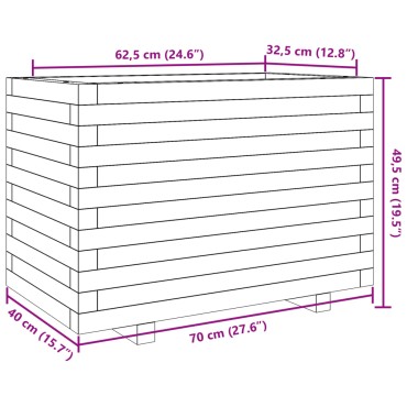 vidaXL Ζαρντινιέρα Κήπου 70x40x49,5 εκ. από Μασίφ Ξύλο Ψευδοτσούγκας