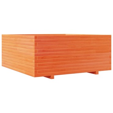 vidaXL Ζαρντινιέρα Καφέ Κεριού 110x110x49,5 εκ. από Μασίφ Ξύλο Πεύκου