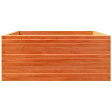 vidaXL Ζαρντινιέρα Καφέ Κεριού 110x110x49,5 εκ. από Μασίφ Ξύλο Πεύκου