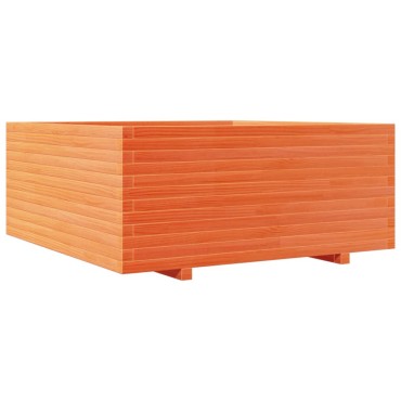 vidaXL Ζαρντινιέρα Καφέ Κεριού 110x110x49,5 εκ. από Μασίφ Ξύλο Πεύκου