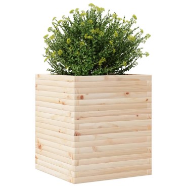 vidaXL Ζαρντινιέρα Κήπου 60x60x68,5 εκ από Μασίφ Ξύλο Πεύκου