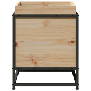 vidaXL Ζαρντινιέρα Λευκή 40 x 40 x 50 εκ από Μασίφ Ξύλο Πεύκου