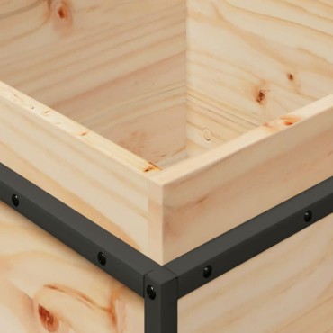 vidaXL Ζαρντινιέρα Λευκή 40 x 40 x 50 εκ από Μασίφ Ξύλο Πεύκου