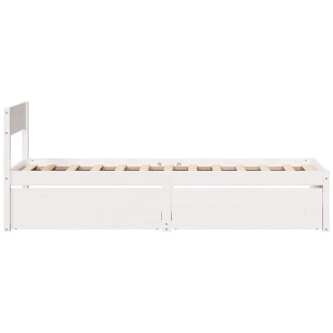 vidaXL Σκελετός Κρεβ. Χωρίς Στρώμα Λευκό 90x200cm Μασίφ Πεύκο 1 τεμ. - Μονό