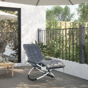 vidaXL Μαξιλάρι Ξαπλώστρας Γκρι 160x50x10cm Συνθετικό Καστόρι