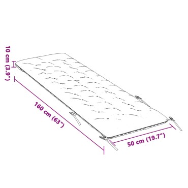 vidaXL Μαξιλάρι Ξαπλώστρας Γκρι 160x50x10cm Συνθετικό Καστόρι